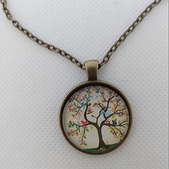 Handmade Vintage Wild Pendant on a Bronze Chain Necklace - Picture 1 of 5